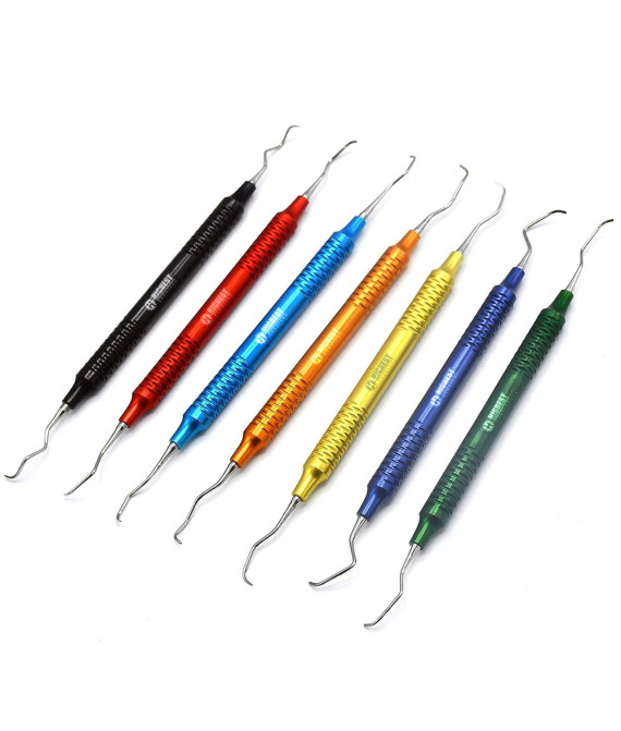 AAProTools 7EA Multicolor Scaler Gracey Curette Periodontal Dental Instruments DN-2197 